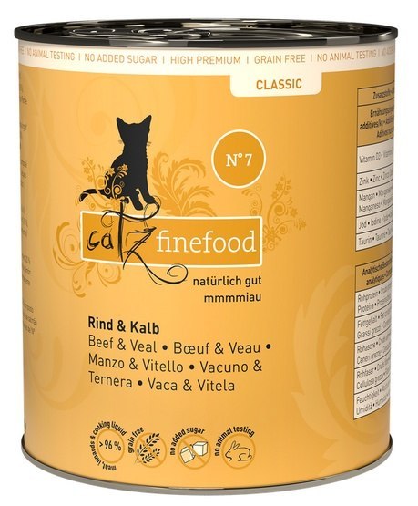 Catz Finefood Classic N.07 Wołowina i cielęcina puszka 800g Catz Finefood Classic N.07 Wołowina i cielęcina puszka 800g
