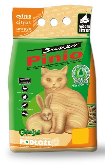 Super Pinio Cytryna żwirek drewniany 10L Super Pinio Cytryna żwirek drewniany 10L