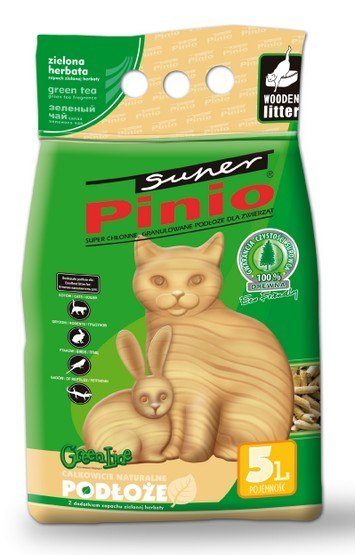 Super Pinio Zielona Herbata żwirek drewniany 5L Super Pinio Zielona Herbata żwirek drewniany 5L