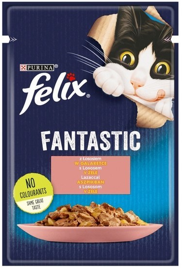 Felix Fantastic Łosoś w galaretce saszetka 85g Felix Fantastic Łosoś w galaretce saszetka 85g