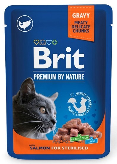Brit Premium By Nature Cat Sterilised Salmon sos saszetka 100g Brit Premium By Nature Cat Sterilised Salmon sos saszetka 100g