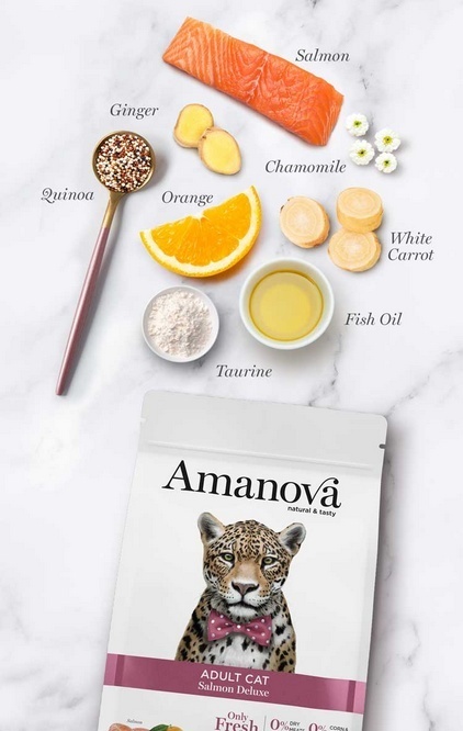Amanova Cat Adult Salmon Deluxe - łosoś 6kg Amanova Cat Adult Salmon Deluxe - łosoś 6kg