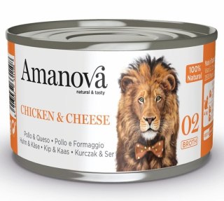 Amanova Cat Chicken & Cheese - kurczak i ser w bulionie puszka 70g [02] Amanova