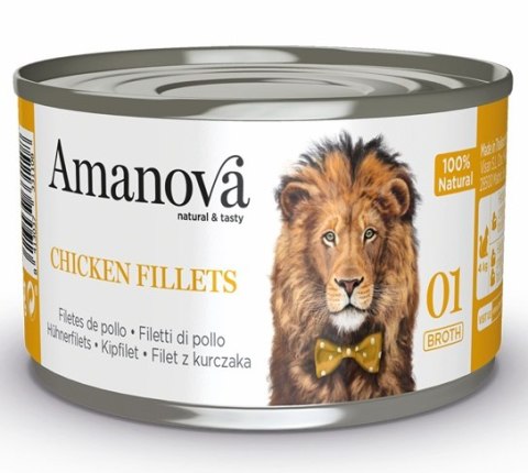 Amanova Cat Chicken Fillets - kurczak w bulionie puszka 70g Amanova Cat Chicken Fillets - kurczak w bulionie puszka 70g