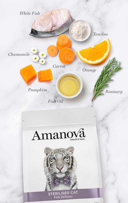 Amanova Cat Sterilised Fish Delicacy - biała ryba 1,5kg Amanova Cat Sterilised Fish Delicacy - biała ryba 1,5kg