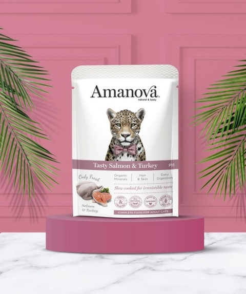 Amanova Cat Tasty Salmon & Turkey - łosoś i indyk saszetka 85g Amanova Cat Tasty Salmon & Turkey - łosoś i indyk saszetka 85g