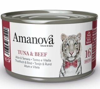 Amanova Cat Tuna & Beef - tuńczyk i wołowina w bulionie puszka 70g