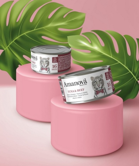 Amanova Cat Tuna & Beef - tuńczyk i wołowina w bulionie puszka 70g Amanova Cat Tuna & Beef - tuńczyk i wołowina w bulionie puszka 70g