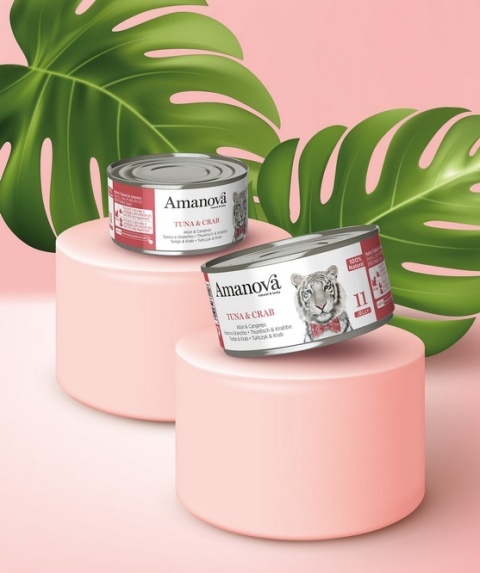 Amanova Cat Tuna & Crab - tuńczyk i krab w galaretce puszka 70g Amanova Cat Tuna & Crab - tuńczyk i krab w galaretce puszka 70g