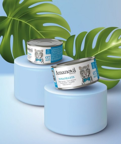 Amanova Cat Tuna Fillets - tuńczyk w bulionie puszka 70g Amanova Cat Tuna Fillets - tuńczyk w bulionie puszka 70g