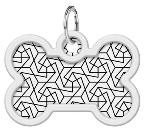 Collar WauDog Smart ID Zawieszka z QR-paszportem kość 4x3cm geometria Collar Collar WauDog Smart ID Zawieszka z QR-paszportem kość 4x3cm geometria Collar