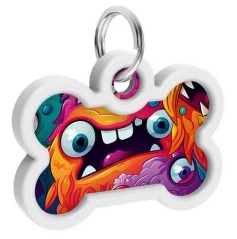 Collar WauDog Smart ID Zawieszka z QR-paszportem kość 4x3cm zębate potwory Collar Collar WauDog Smart ID Zawieszka z QR-paszportem kość 4x3cm zębate potwory Collar
