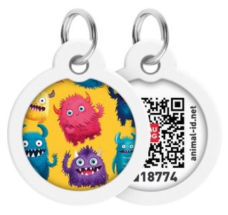 Collar WauDog Smart ID Zawieszka z QR-paszportem okrągła 3cm futrzane potwory Collar