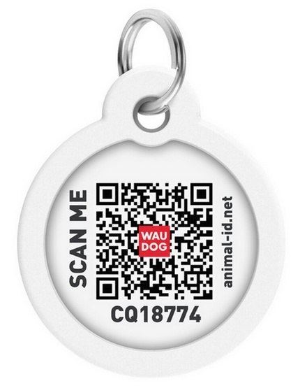 Collar WauDog Smart ID Zawieszka z QR-paszportem okrągła 3cm marshmellow Collar Collar WauDog Smart ID Zawieszka z QR-paszportem okrągła 3cm marshmellow Collar