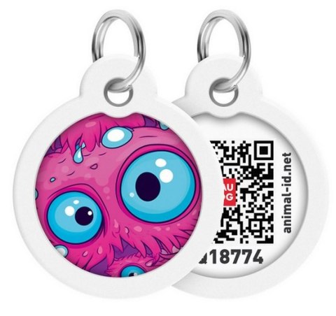Collar WauDog Smart ID Zawieszka z QR-paszportem okrągła 3cm oko potwora Collar Collar WauDog Smart ID Zawieszka z QR-paszportem okrągła 3cm oko potwora Collar