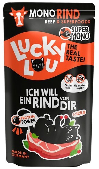 Lucky Lou SuperMono Wołowina saszetka 125g Lucky Lou Lucky Lou SuperMono Wołowina saszetka 125g Lucky Lou