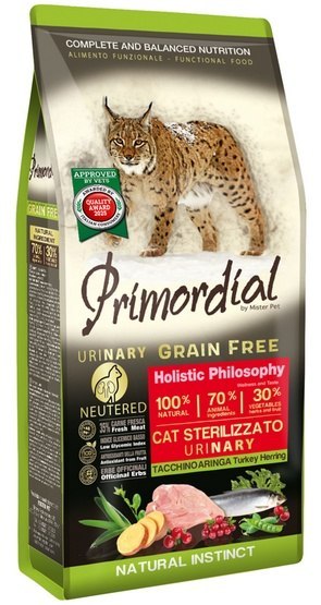 PROMOCJA 400g + 400g Primordial Cat Grain Free Urinary Turkey & Herring 400g [termin ważności: 12.09.2025] Primordial