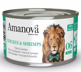 Amanova Cat Chicken & Shrimps - kurczak i krewetki w galaretce puszka 70g