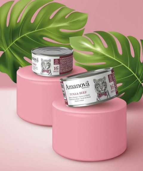 Amanova Cat Tuna & Beef - tuńczyk i wołowina w bulionie puszka 70g Amanova Cat Tuna & Beef - tuńczyk i wołowina w bulionie puszka 70g