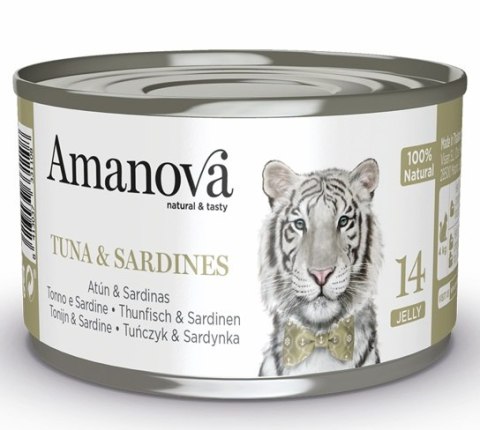 Amanova Cat Tuna & Sardines - tuńczyk i sardynki w galaretce puszka 70g Amanova Cat Tuna & Sardines - tuńczyk i sardynki w galaretce puszka 70g