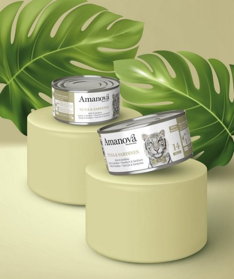 Amanova Cat Tuna & Sardines - tuńczyk i sardynki w galaretce puszka 70g Amanova Cat Tuna & Sardines - tuńczyk i sardynki w galaretce puszka 70g