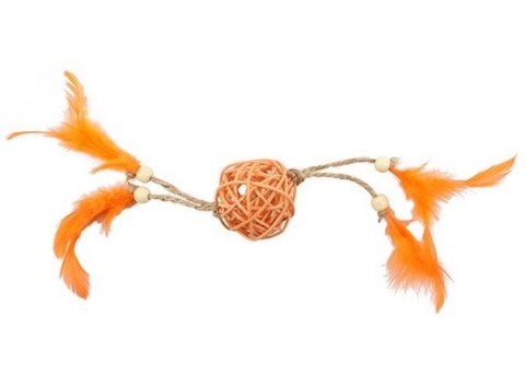 BUBA Wiklinowa kulka z piórami pomarańcz [5595] BUBA Pet