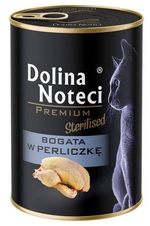 Dolina Noteci Premium Kot Sterilised Bogata w perliczkę puszka 400g Dolina Noteci