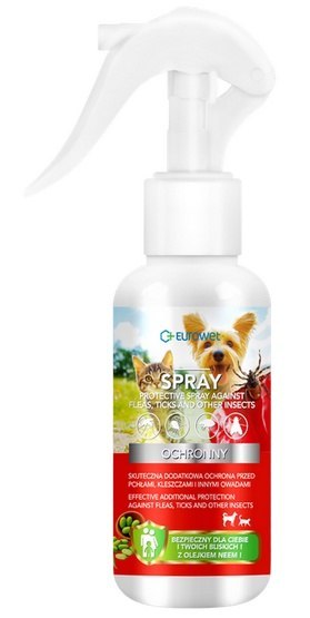Eurowet Spray ochronny przeciwko pchłom i kleszczom dla psa i kota 100ml Eurowet Eurowet Spray ochronny przeciwko pchłom i kleszczom dla psa i kota 100ml Eurowet