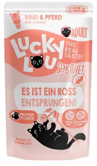 Lucky Lou Lifestage Sensitive Wołowina i konina saszetka 125g
