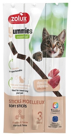 Zolux Yummies Miękki przysmak dla kota - Pałeczki Jagnięcina & Ryż 3x5g Zolux