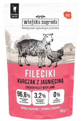 Wiejska Zagroda Kot Fileciki kurczak z jagnięciną saszetka 85g